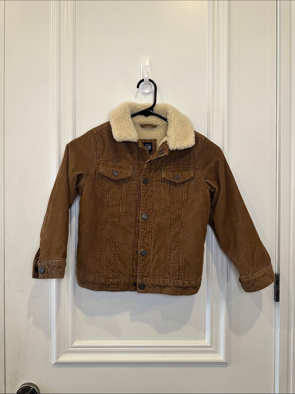 GAP Brown Corduroy Jacket with Cream Sherpa Lining